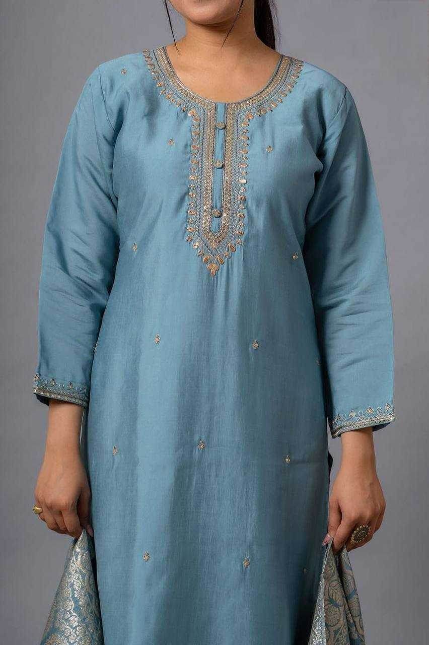 Chanderi Silk Ladies Suit - MYLUXURY LANE ENTERPRISE